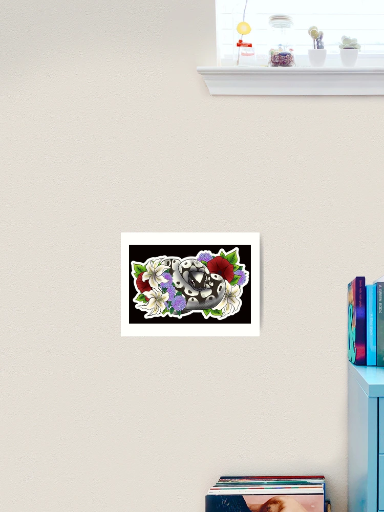 Thumbnail 2 of 3, Art Print, Ball Python Axanthic designed and sold by Kirin-Riki.