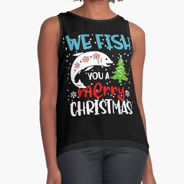 Wishing you reel nice fishmas funny bass fishing christmas, Merry  Christmas Funny Fishing quotes, Gifts for Fishmas Lovers Sleeveless Top  for Sale by ThanksVibe