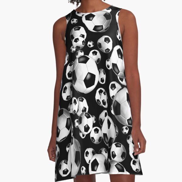 3D look soccer balls pattern A-Line Dress