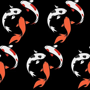 Artwork thumbnail, Koi Fish Simple Pattern by Stormpaint