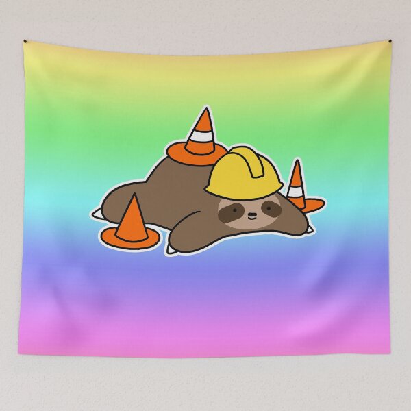 Item preview, Road Worker Sloth Ombre Pastel Rainbow designed and sold by SaradaBoru.