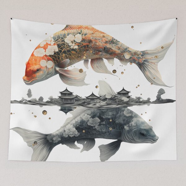 Item preview, Double exposure japanese koi designed and sold by Mirochan80.