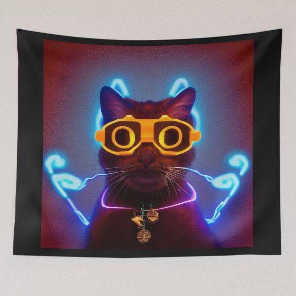 Artikelvorschau, exklusive fetzige modische Haute Cat mit Brille und Goldkette entworfen und verkauft von ValleyDream.