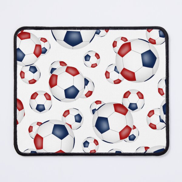 Item preview, Red white and blue soccer balls pattern designed and sold by katzdzynes.
