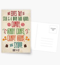 Buddy the Elf - The Four Main Food Groups Postcards