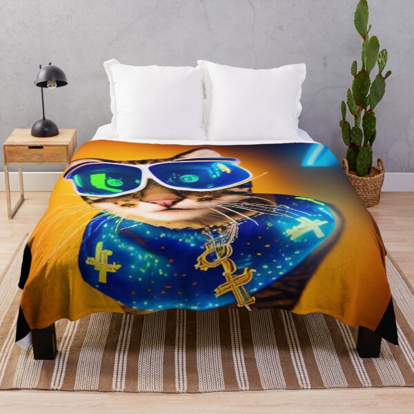 Artikelvorschau, exklusive fetzige modische Haute Cat mit Brille und Goldkette entworfen und verkauft von ValleyDream.