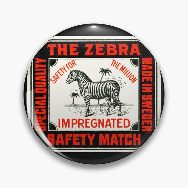 Item preview, Vintage Swedish Matchbox Art - Zebra Safety Match designed and sold by MtWoodsonSales.
