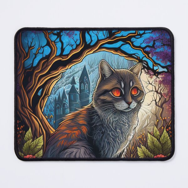 Item preview, Stained Glass Elemental Cat designed and sold by 9LivesCats.