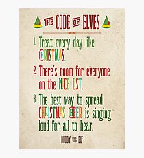 Buddy the Elf! The Code of Elves Photographic Print