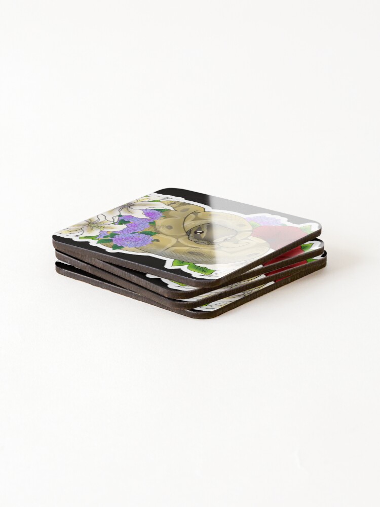 Thumbnail 4 of 5, Coasters (Set of 4), Ball Python Spider designed and sold by Kirin-Riki.