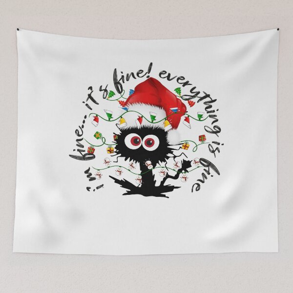 Item preview, Its Fine I'm Fine Everything is Fine Christmas Cat designed and sold by Msadk.