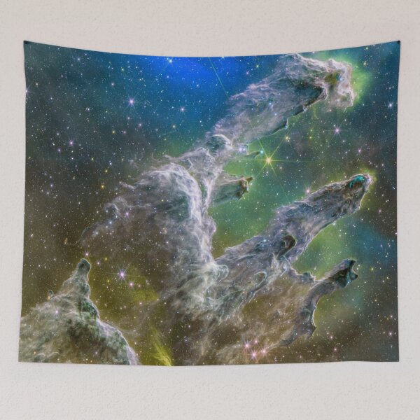 Item preview, JWST Pillars of Creation - Deep Space Art green blue designed and sold by 2sweetsDesign.