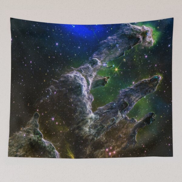 Item preview, JWST Pillars of Creation - Deep Space Art deep green blue designed and sold by 2sweetsDesign.