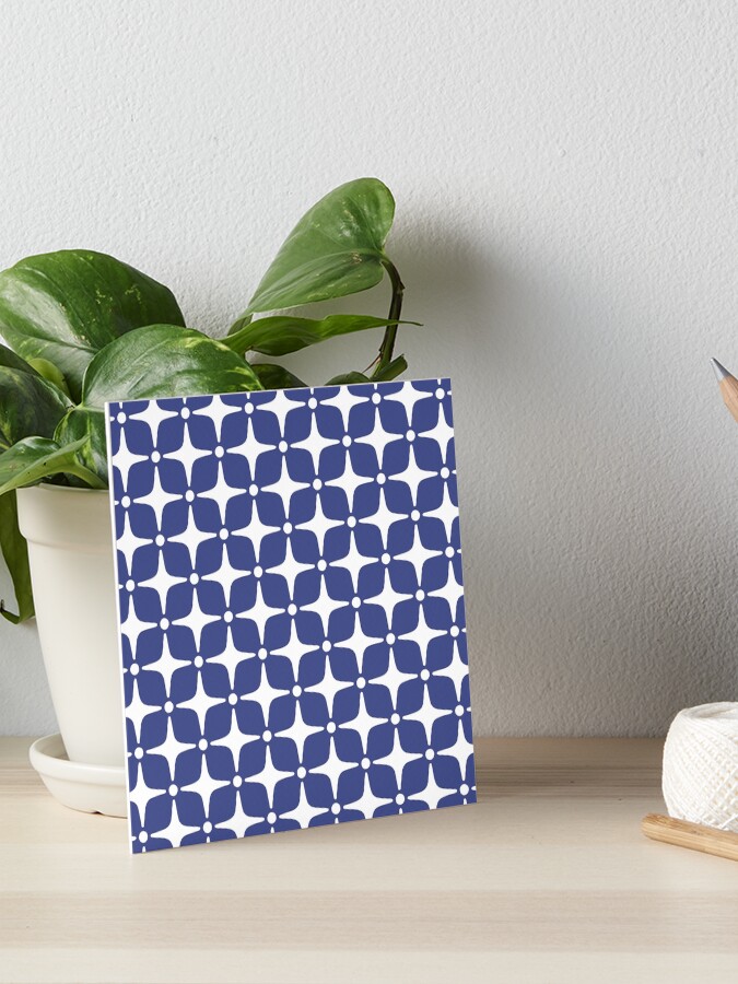 Mid Century Modern Star Pattern Blue