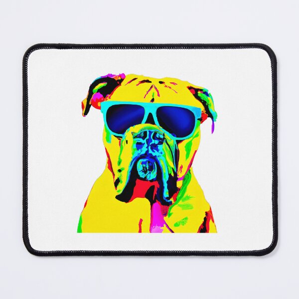 Item preview, Colorful boxer dog with sunglasses designed and sold by ASwissBear.