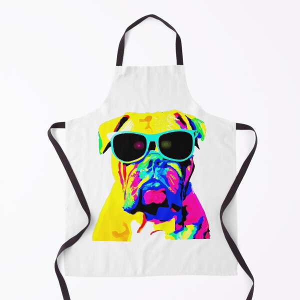 Item preview, Colorful boxer dog with sunglasses designed and sold by ASwissBear.