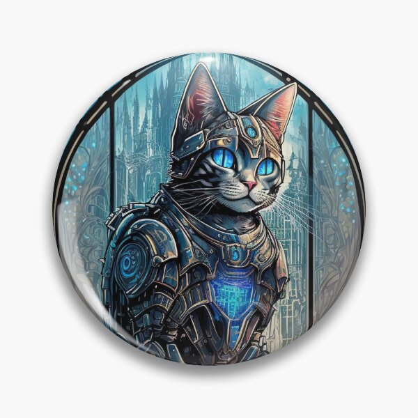 Item preview, Stained Glass Mechanical Cat designed and sold by 9LivesCats.