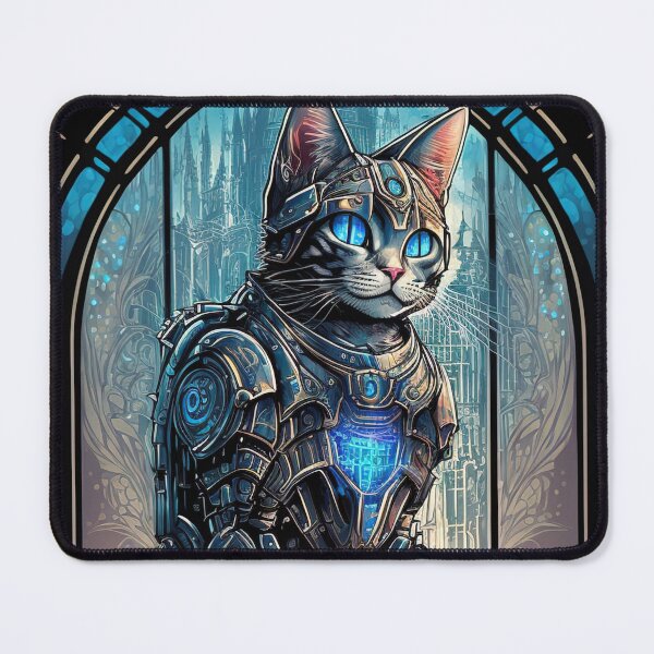 Item preview, Stained Glass Mechanical Cat designed and sold by 9LivesCats.