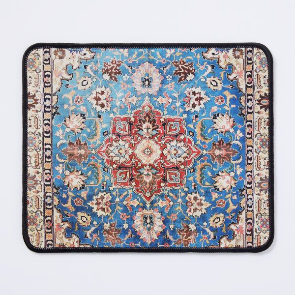 Item preview, Tabriz Rug With Blue Field Print designed and sold by Vicky Brago-Mitchell®.