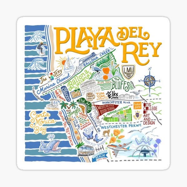 Item preview, PLAYA DEL REY ILLUSTRATED MAP designed and sold by iheartpdr.