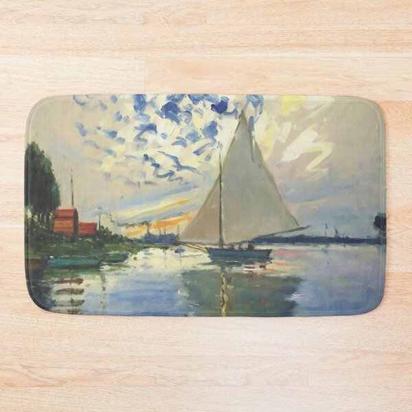 Item preview, Sailboat Le-Petit-Gennevilliers Claude Monet Fine Art designed and sold by Vicky Brago-Mitchell®.