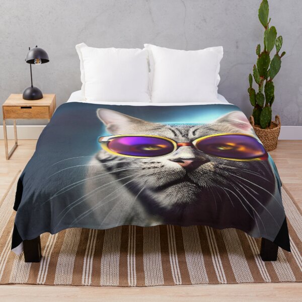 Item preview, exclusive groovy fashionable haute cat with glasses designed and sold by ValleyDream.
