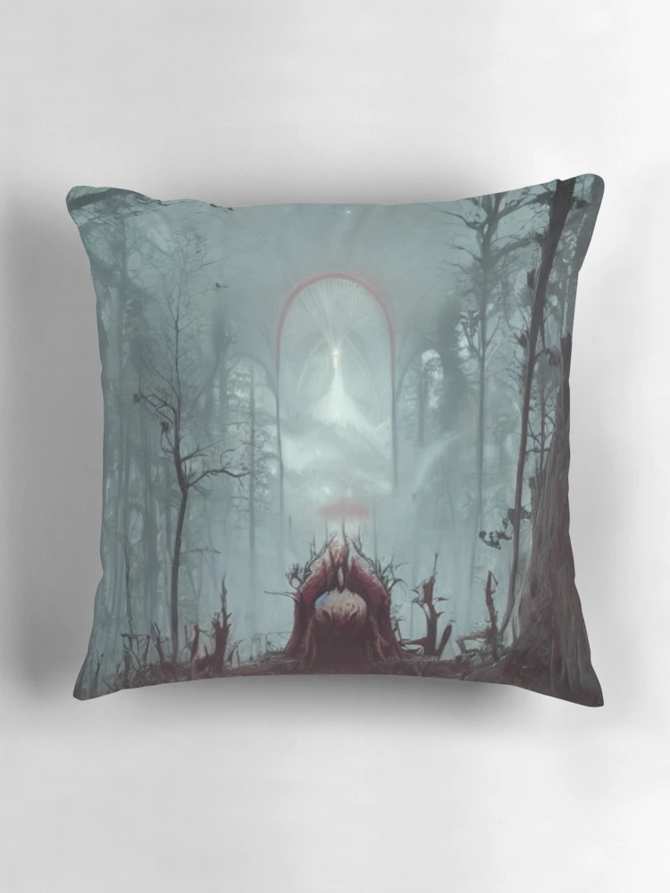 Aperçu 3 sur 4. Coussin avec l'œuvre High Forest Altar créée et vendue par Sub-Ruminations.