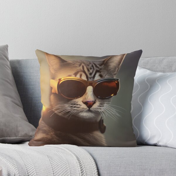 Item preview, exclusive groovy fashionable haute cat with glasses  designed and sold by ValleyDream.