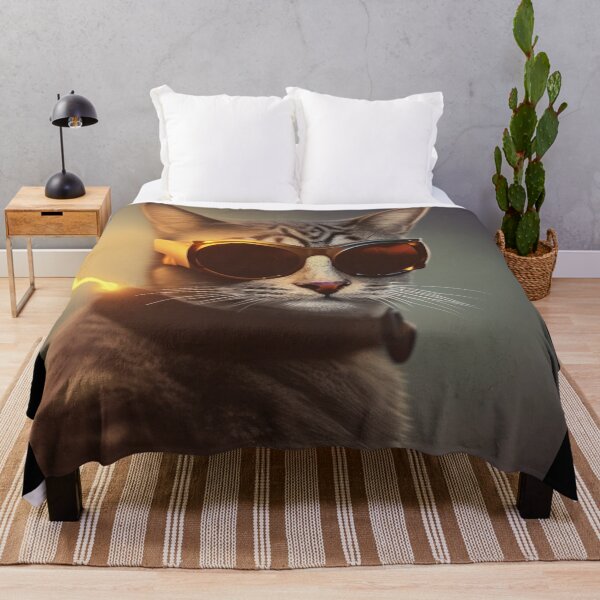 Item preview, exclusive groovy fashionable haute cat with glasses designed and sold by ValleyDream.