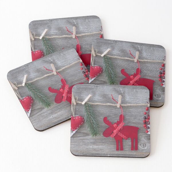 Item preview, Woodsy Christmas Moose Decorations designed and sold by FringeInk.