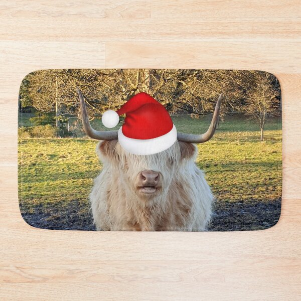 Item preview, Highland Cow with Santa Hat designed and sold by beavo.