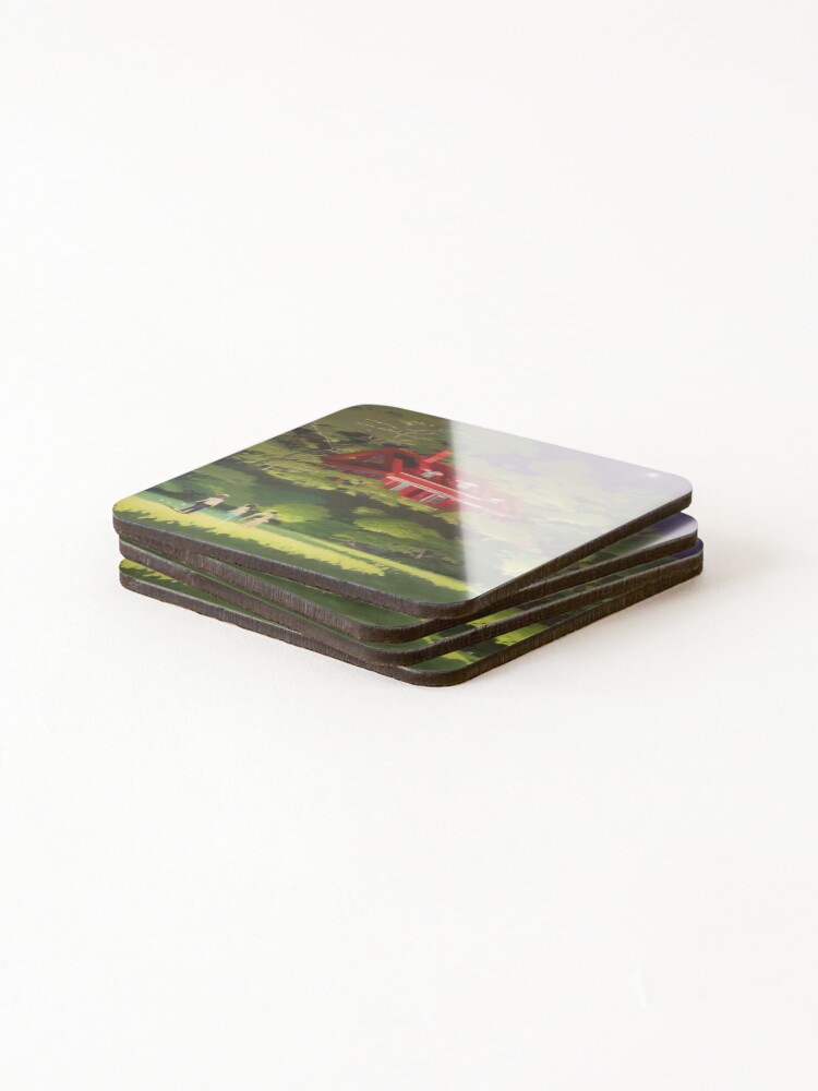 Thumbnail 4 of 5, Coasters (Set of 4), Red Hideaway designed and sold by Sub-Ruminations.