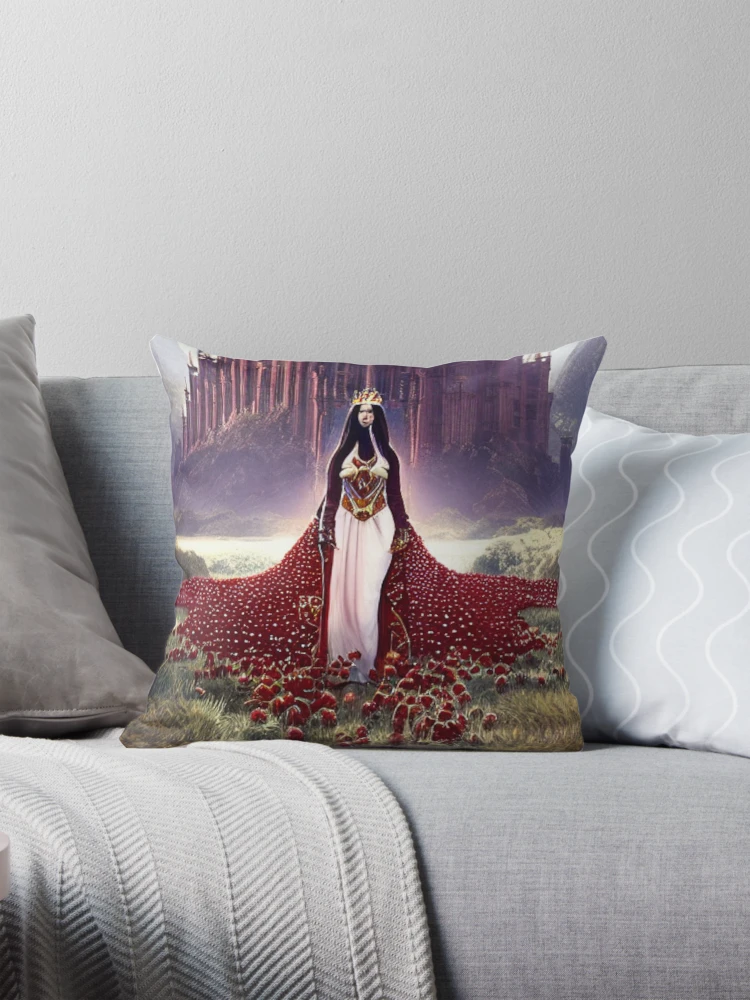 Aperçu 1 sur 4. Coussin avec l'œuvre Rose Queen Of The Purple Palace créée et vendue par Sub-Ruminations.