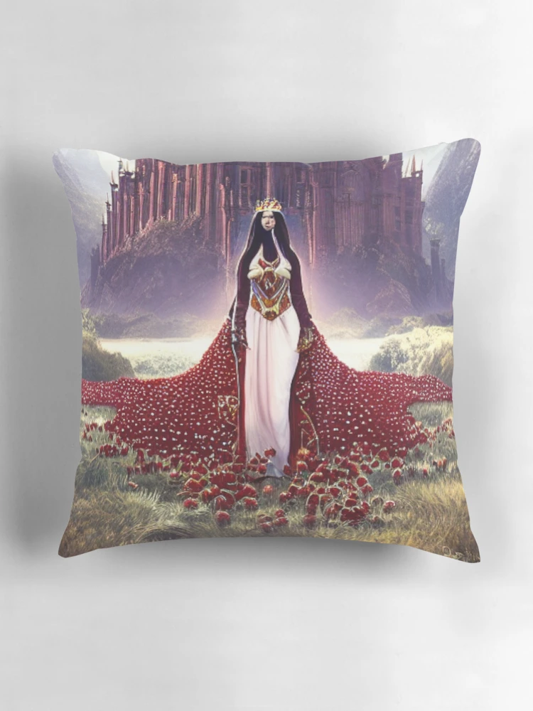 Aperçu 3 sur 4. Coussin avec l'œuvre Rose Queen Of The Purple Palace créée et vendue par Sub-Ruminations.