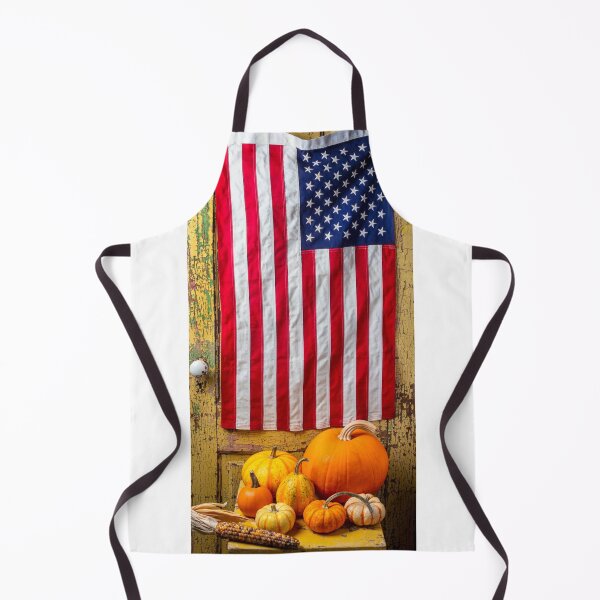 Item preview, American Flag And Autumn Pumpkins designed and sold by Garry Gay.
