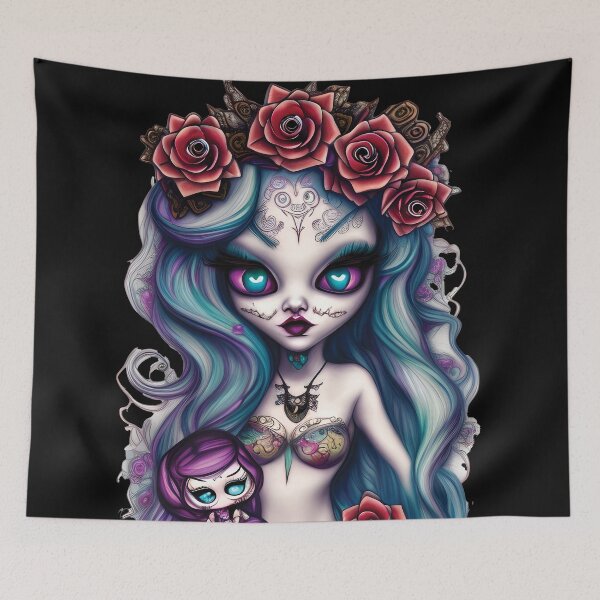 Item preview, Big Eyes Gothic Mermaid Tattoo Princess  designed and sold by Bits-X-Pieces.