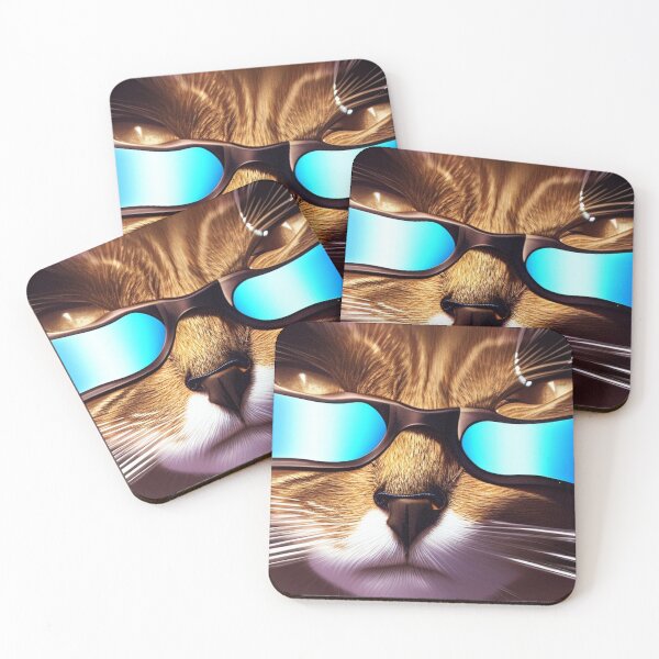 Item preview, exclusive groovy fashionable haute cat with glasses  designed and sold by ValleyDream.
