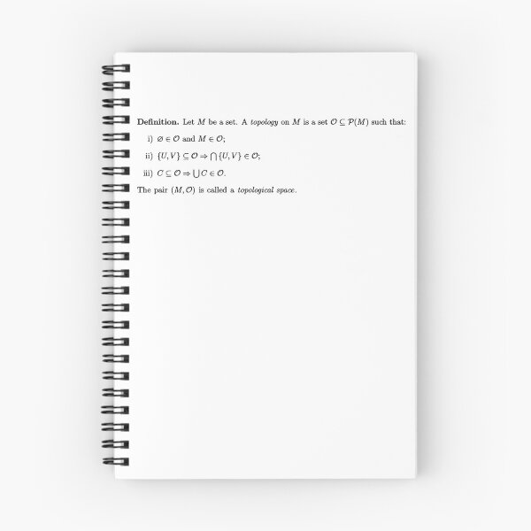 Item preview, definition of a topological space, math and science designed and sold by NoetherSym.