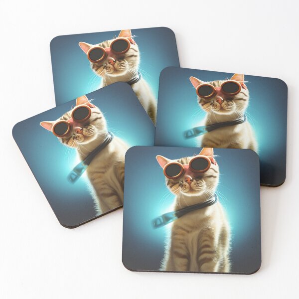 Item preview, exclusive groovy fashionable haute cat with glasses  designed and sold by ValleyDream.