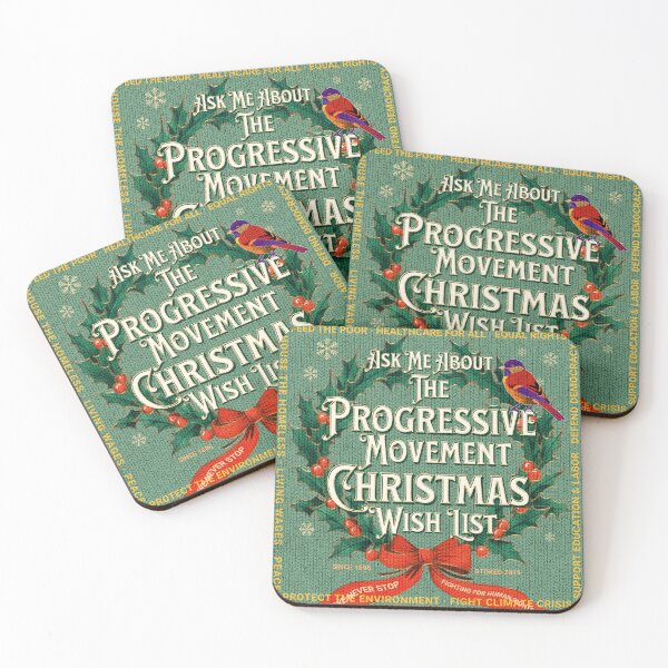 Item preview, PMD00039 Progressive Movement Designs Ask Me About Wish List Christmas not ugly sweater motif designed and sold by ProgressiveLeft.