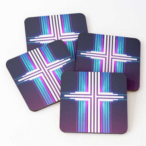 Item preview, Synthwave stripes cross designed and sold by SJG-digital.