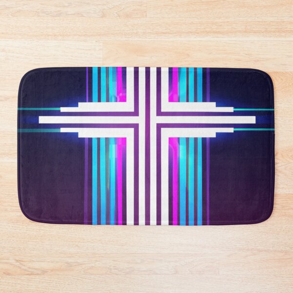 Item preview, Synthwave stripes cross designed and sold by SJG-digital.