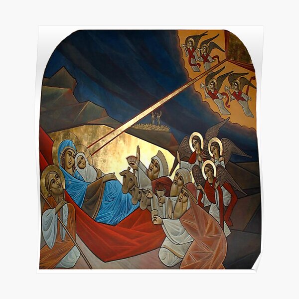 "The Nativity Icon Coptic Egyptian Art" Poster for Sale by KyrillosVI