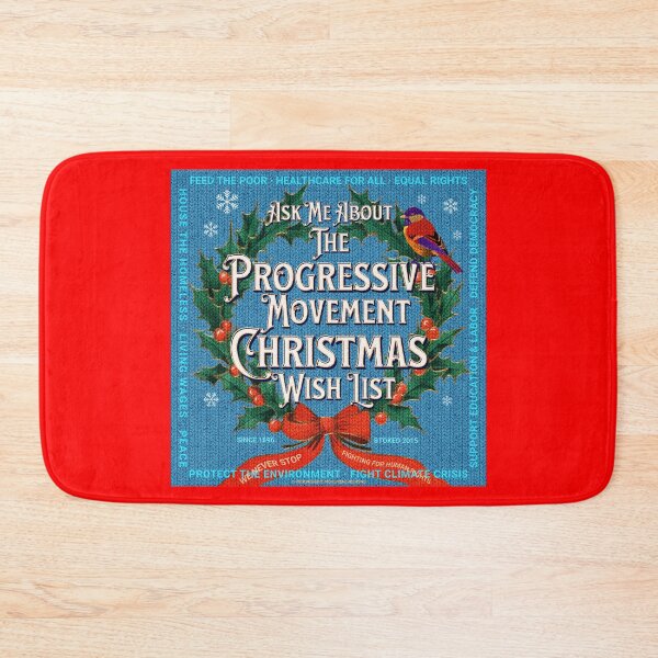 Aperçu de l'œuvre PMD00040 Progressive Movement Designs Demandez-moi à propos de ma liste de souhaits Motif de pull de Noël pas moche créée et vendue par ProgressiveLeft.
