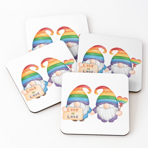 Item preview, Pride LGBT rainbow gnome gay couple 1 designed and sold by TasimaDesign.