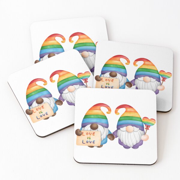 Item preview, Pride LGBT rainbow gnome gay couple 2 designed and sold by TasimaDesign.