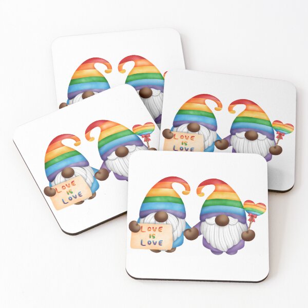 Item preview, Pride LGBT rainbow gnome gay couple 3 designed and sold by TasimaDesign.