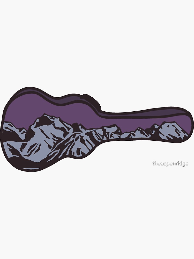 "Purple Mountains Guitar Case " Sticker for Sale by theaspenridge Redbubble