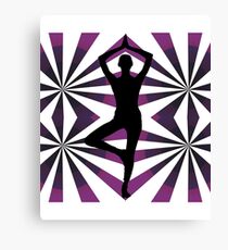 Yoga Girl Silhouette Abstract Canvas Print