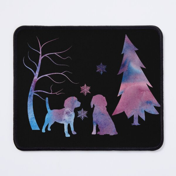 Item preview, Beagle Art Winter Forest Snowflakes designed and sold by BittenByErmines.